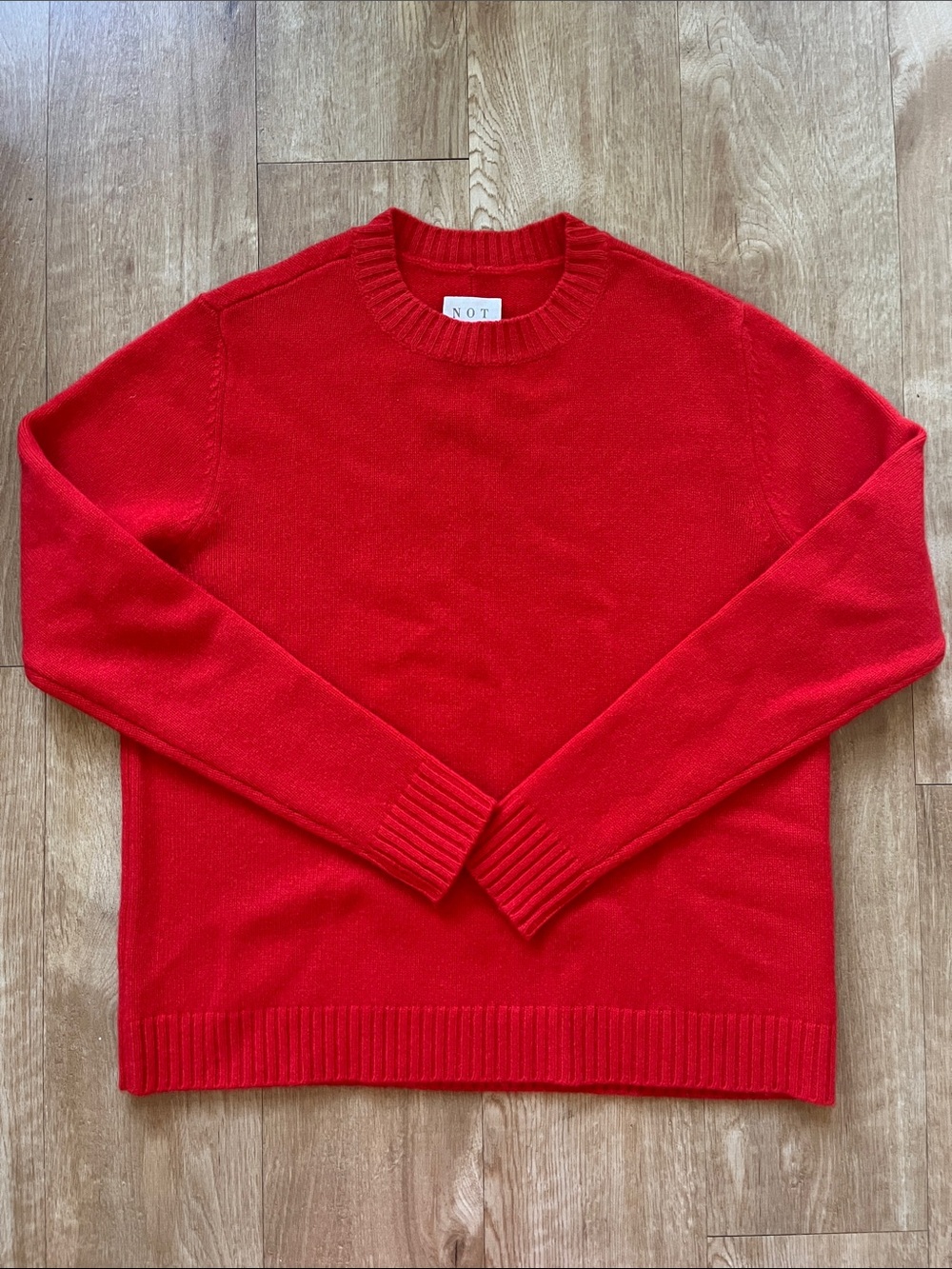 NWOT red Not Monday 100% cashmere sweater